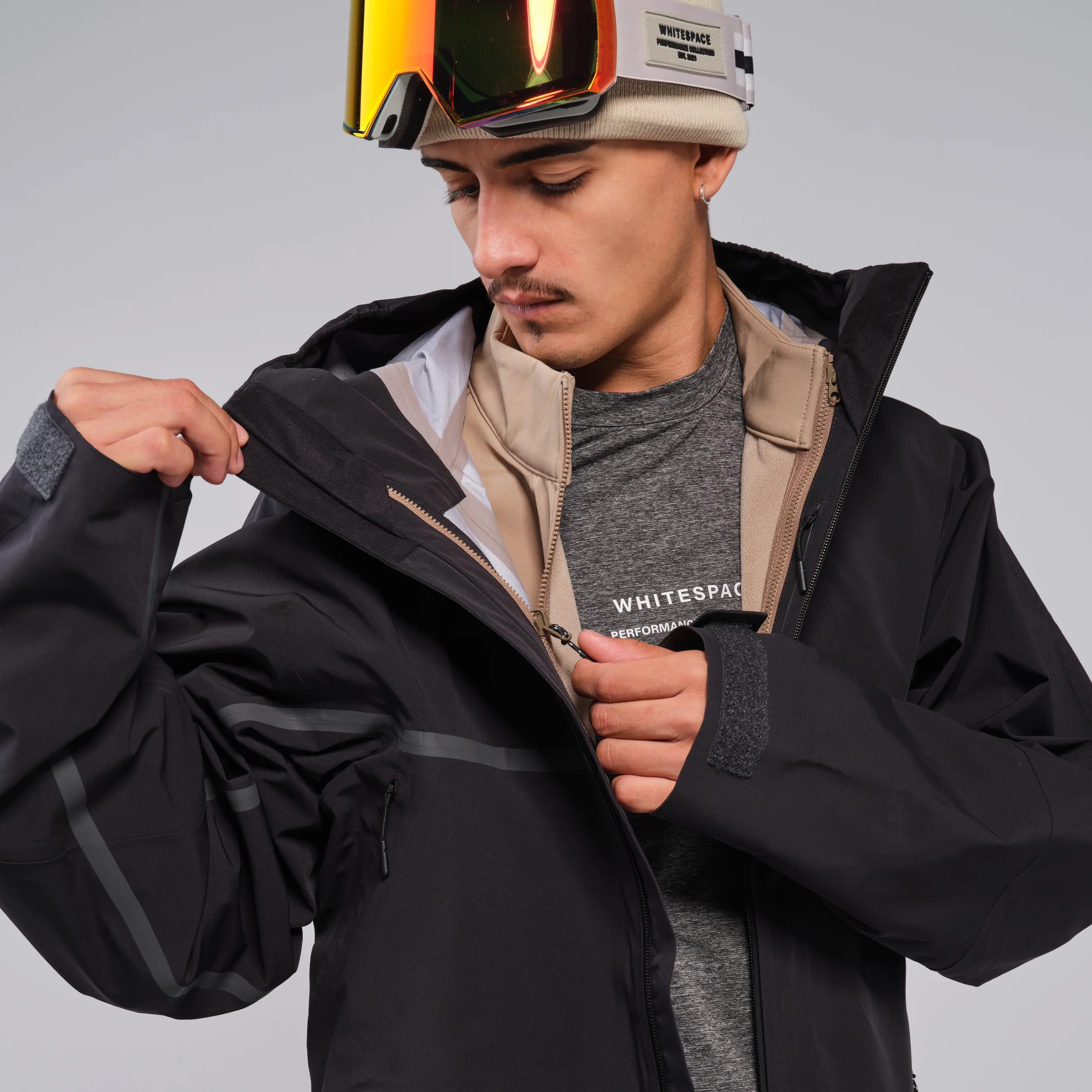 3L Performance 3-In-1 Jacket - Black / Dark Khaki - Image 7