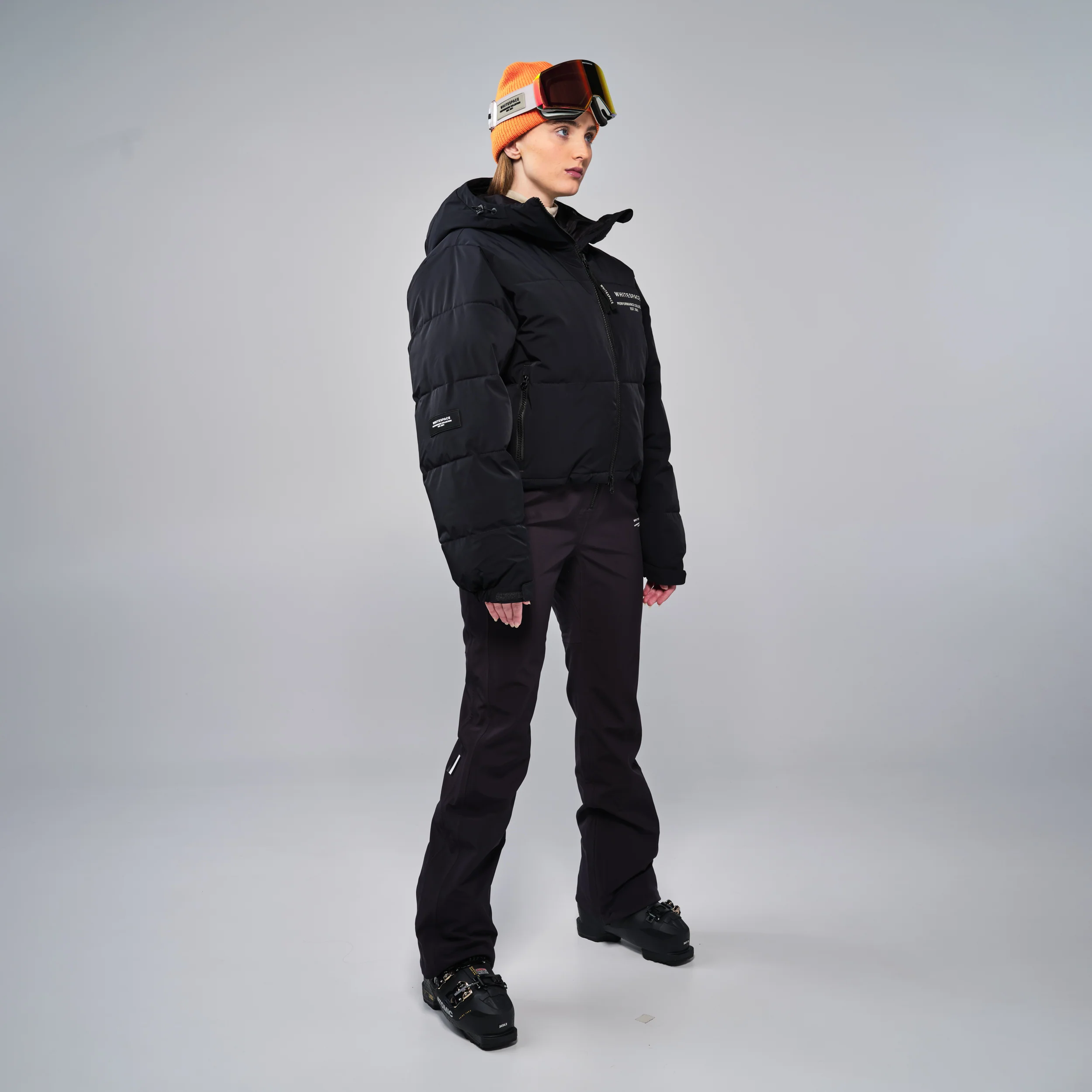 Cropped Puffer Jacket - Black - Image 4