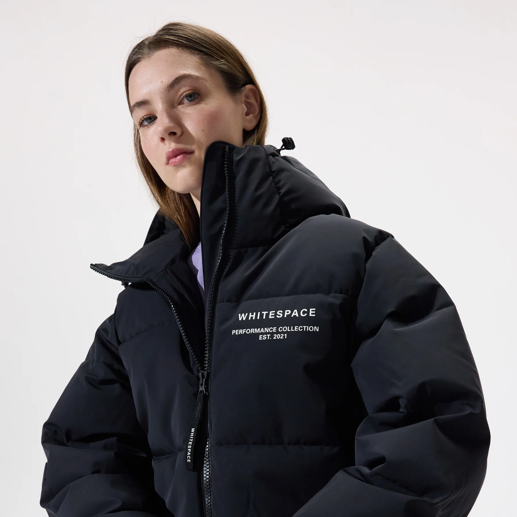 Cropped Puffer Jacket - Black Onyx - Image 5